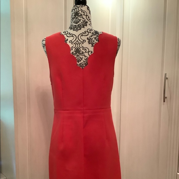 Stunning Coral JCrew Scalloped Dress, Size 10 - Picture 5 of 8